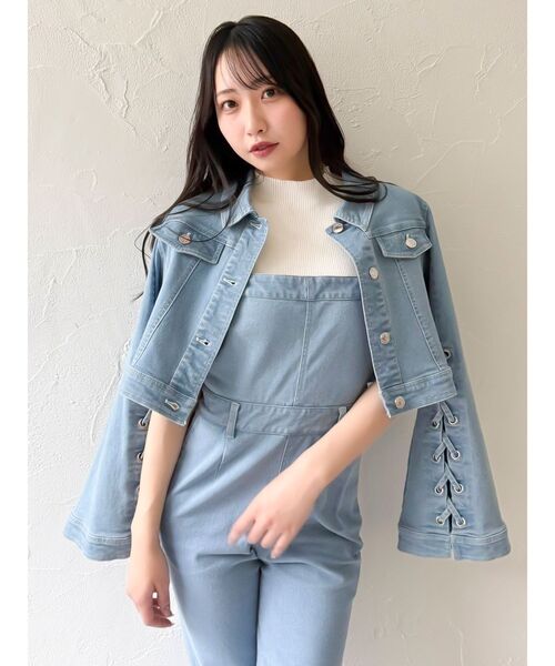 セール】デニムシャツボレロジャケット（デニムジャケット）｜dazzlin