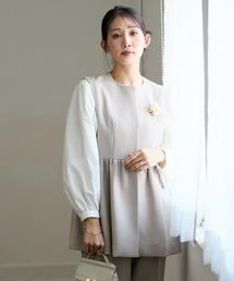 Petitjo（プッチージョ）の「小さいサイズ　ダブルクロスペプラムベスト　低身長さん・小柄女性（ベスト）」