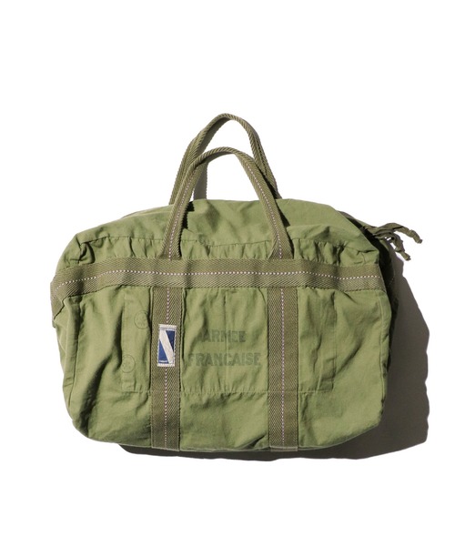 MILITARY(ミリタリー)の「MILITARY REPRODUCT / ミリタリーリプロダクト FRENCH ARMY TYPE FRANCE AIR FORCE PARATROOPER BAG LARGE フランス軍タイプ パラシュートバッグ(ボストンバッグ・メンズ・オリーブ/カーキオリーブ・FREE)」の3枚目の写真