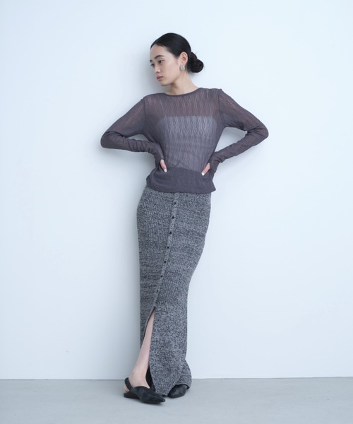 AIC.（エーアイシー）の「ウェーブ模様レーストップス（Tシャツ/カットソー・レディース・ダークパープル/ブラック/オフホワイト・FREE）」の17枚目の写真