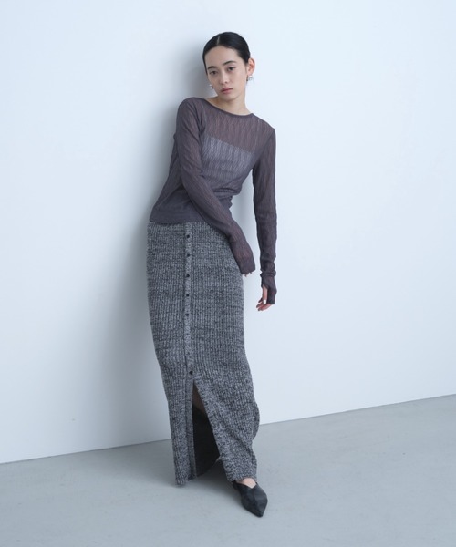 AIC.（エーアイシー）の「ウェーブ模様レーストップス（Tシャツ/カットソー・レディース・ダークパープル/ブラック/オフホワイト・FREE）」の20枚目の写真