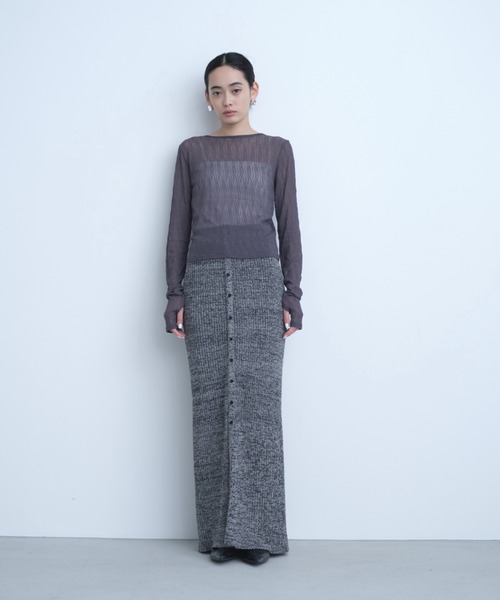 AIC.（エーアイシー）の「ウェーブ模様レーストップス（Tシャツ/カットソー・レディース・ダークパープル/ブラック/オフホワイト・FREE）」の18枚目の写真