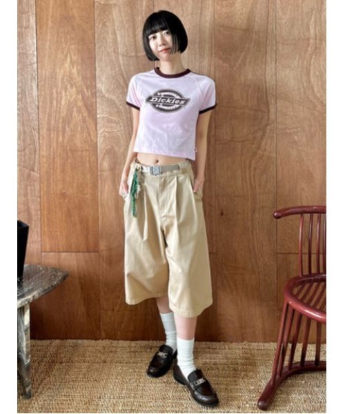 LILY BROWN（リリーブラウン）の「【Dickies×LILYBROWN】グラフィックコンパクトTシャツ（Tシャツ/カットソー・レディース・クリーム/レッド/ピンク/ホワイト・FREE）」の12枚目の写真