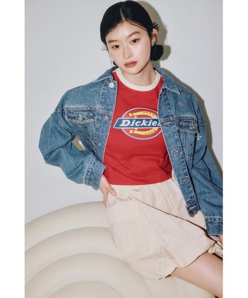 LILY BROWN（リリーブラウン）の「【Dickies×LILYBROWN】グラフィックコンパクトTシャツ（Tシャツ/カットソー・レディース・クリーム/レッド/ピンク/ホワイト・FREE）」の6枚目の写真