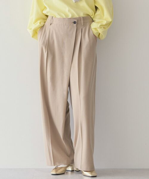 AMERICAN HOLIC（アメリカンホリック）の「イージーケアラップ風パンツ（その他パンツ・レディース・杢グレー/ブラック/ベージュ・M/S/L）」の6枚目の写真