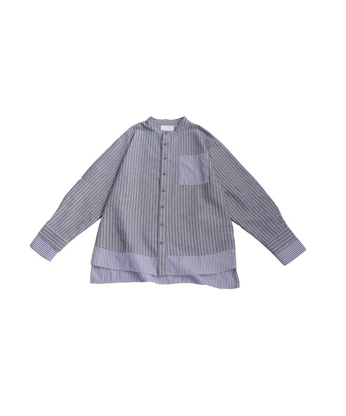 antiqua(アンティカ)の「レイヤードストライプシャツ(シャツ/ブラウス・レディース・ブルー系その他/ブラック・ONESIZE)」の14枚目の写真