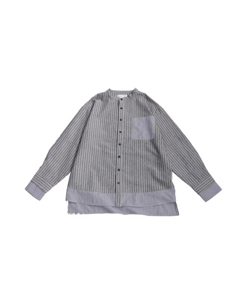 antiqua(アンティカ)の「レイヤードストライプシャツ(シャツ/ブラウス・レディース・ブルー系その他/ブラック・ONESIZE)」の13枚目の写真