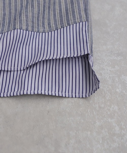 antiqua(アンティカ)の「レイヤードストライプシャツ(シャツ/ブラウス・レディース・ブルー系その他/ブラック・ONESIZE)」の17枚目の写真