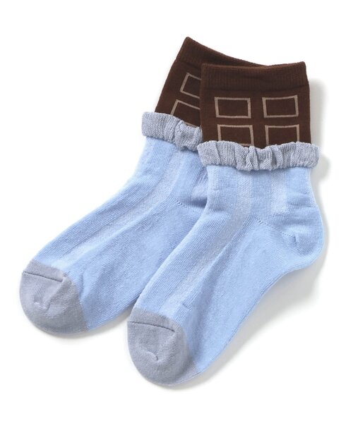 Ampersand(アンパサンド)の「おやつ ソックス(ソックス/靴下・キッズ・ピンク/ミント/サックスブルー・21/15 /18)」の1枚目の写真