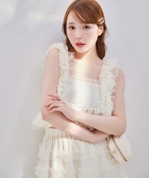 one after another NICE CLAUP | 【tulle collection】バックレースアップビスチェ(キャミソール)
