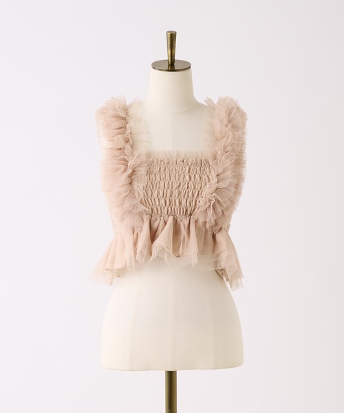 one after another NICE CLAUP（ワンアフターアナザーナイスクラップ）の「【tulle collection】バックレースアップビスチェ（キャミソール・レディース・ベージュ/アイボリー/ブラウン・FREE）」の18枚目の写真