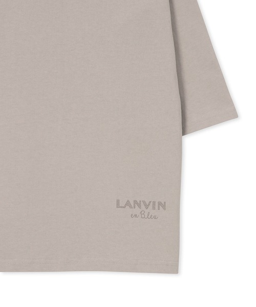 LANVIN en Bleu（ランバンオンブルー）の「ヘビーウェイト(8オンス) リラックスフィット 7分袖 ヘンリーTシャツ（Tシャツ/カットソー・メンズ・グレイッシュベージュ/オフホワイト/スミクロ・48/46/52/50）」の19枚目の写真