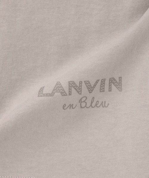 LANVIN en Bleu（ランバンオンブルー）の「ヘビーウェイト(8オンス) リラックスフィット 7分袖 ヘンリーTシャツ（Tシャツ/カットソー・メンズ・グレイッシュベージュ/オフホワイト/スミクロ・48/46/52/50）」の20枚目の写真