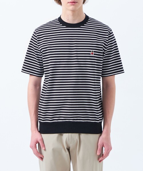 MACKINTOSH PHILOSOPHY（ﾏｯｷﾝﾄｯｼｭ ﾌｨﾛｿﾌｨｰ）の「バッキンガムベア BD天竺 ワイドリブ半袖Tシャツ（Tシャツ/カットソー・メンズ・ブラック/ホワイト/チャコールグレー/ライトブルー・38/40）」の9枚目の写真