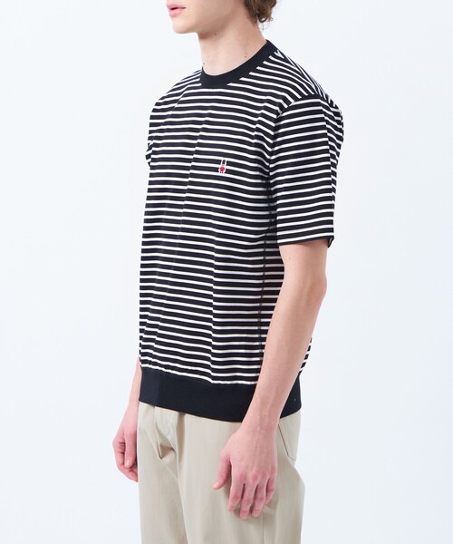 MACKINTOSH PHILOSOPHY（ﾏｯｷﾝﾄｯｼｭ ﾌｨﾛｿﾌｨｰ）の「バッキンガムベア BD天竺 ワイドリブ半袖Tシャツ（Tシャツ/カットソー・メンズ・ブラック/ホワイト/チャコールグレー/ライトブルー・38/40）」の10枚目の写真