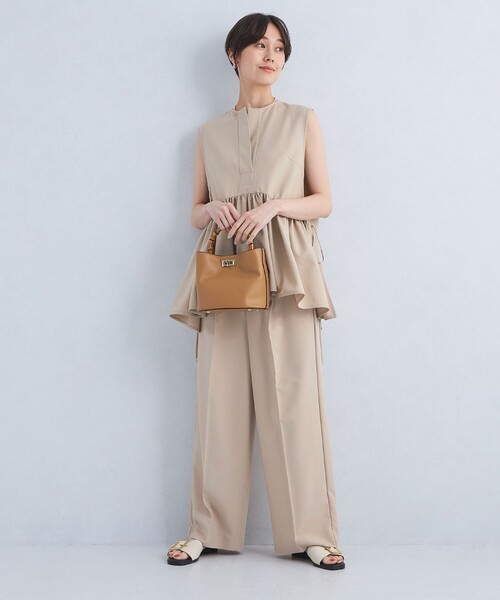 PROTAGONISTA（プロタゴニスタ）の「【別注】＜PROTAGONISTA＞ロゴ ワイド パンツ（その他パンツ・レディース・ベージュ/グレー・FREE）」の7枚目の写真