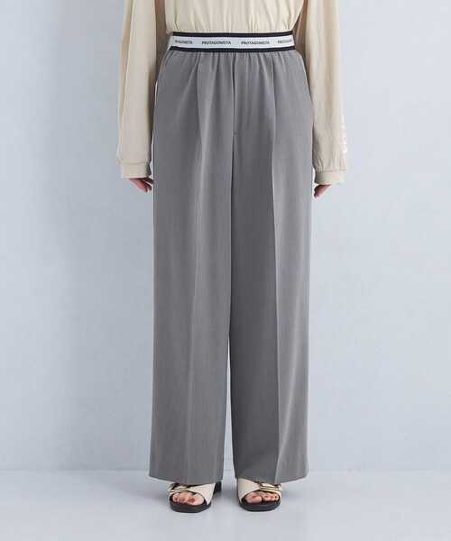 PROTAGONISTA（プロタゴニスタ）の「【別注】＜PROTAGONISTA＞ロゴ ワイド パンツ（その他パンツ・レディース・ベージュ/グレー・FREE）」の8枚目の写真