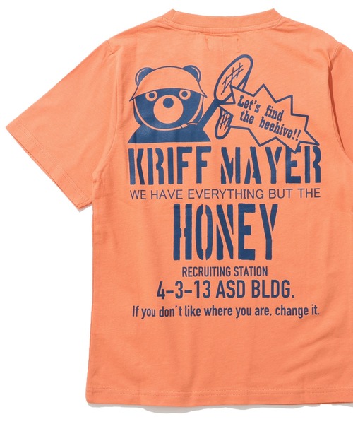 KRIFF MAYER Kid's Collection(クリフメイヤーキッズコレクション)の「【綿100%】楽LUCK-T(はちみつハンター)(Tシャツ/カットソー・キッズ・オレンジ/オフホワイト/チャコール/ライトグリーン/ネイビー・150/140/120/130/170/160)」の5枚目の写真