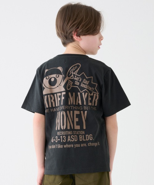 KRIFF MAYER Kid's Collection(クリフメイヤーキッズコレクション)の「【綿100%】楽LUCK-T(はちみつハンター)(Tシャツ/カットソー・キッズ・オレンジ/オフホワイト/チャコール/ライトグリーン/ネイビー・150/140/120/130/170/160)」の3枚目の写真