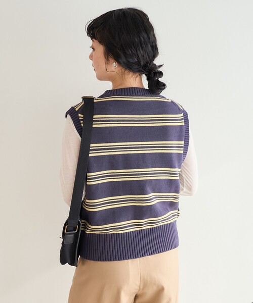 FREAK'S STORE(フリークスストア)の「バイオウォッシュ加工 ニットジップベスト(ベスト・レディース・ブラウン/グレー/ネイビー/ダークネイビー・フリ-)」の10枚目の写真