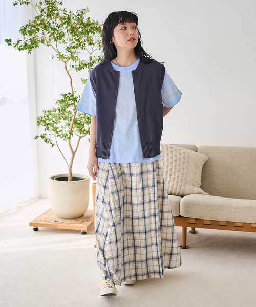 FREAK'S STORE(フリークスストア)の「バイオウォッシュ加工 ニットジップベスト(ベスト・レディース・ブラウン/グレー/ネイビー/ダークネイビー・フリ-)」の13枚目の写真