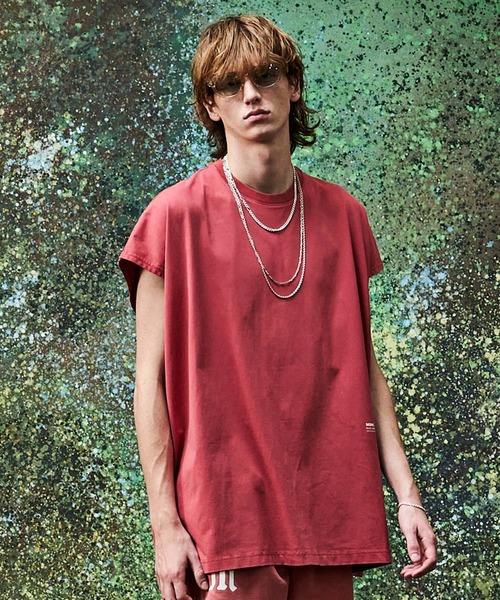 MSML（エムエスエムエル）の「VINTAGE GARMENT DYE SLEEVELESS CUTSEW（Tシャツ/カットソー・メンズ・レッド/ライトブルー/ブラック・ONE SIZE）」の3枚目の写真