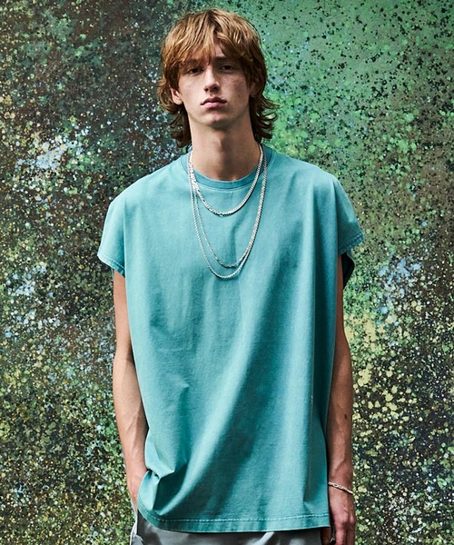 MSML（エムエスエムエル）の「VINTAGE GARMENT DYE SLEEVELESS CUTSEW（Tシャツ/カットソー・メンズ・レッド/ライトブルー/ブラック・ONE SIZE）」の2枚目の写真