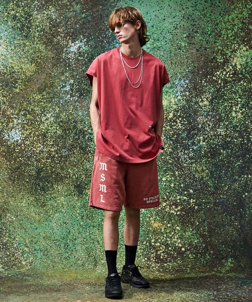MSML（エムエスエムエル）の「VINTAGE GARMENT DYE SLEEVELESS CUTSEW（Tシャツ/カットソー・メンズ・レッド/ライトブルー/ブラック・ONE SIZE）」の6枚目の写真