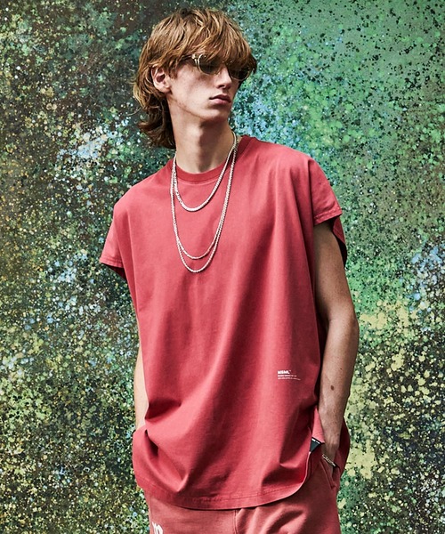 MSML（エムエスエムエル）の「VINTAGE GARMENT DYE SLEEVELESS CUTSEW（Tシャツ/カットソー・メンズ・レッド/ライトブルー/ブラック・ONE SIZE）」の5枚目の写真