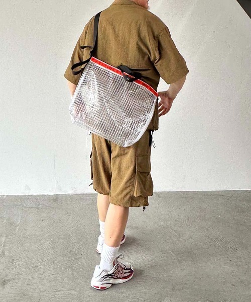 TIMELESS COMFORT(タイムレスコンフォート)の「WEEKEND(ER)(ウィークエンダー)GRID TOTEBAG(ショルダーバッグ・メンズ・オレンジ/グレー・ONE SIZE)」の1枚目の写真