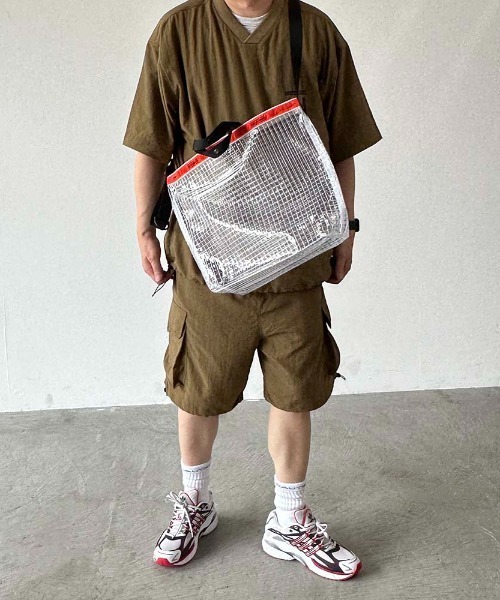 TIMELESS COMFORT(タイムレスコンフォート)の「WEEKEND(ER)(ウィークエンダー)GRID TOTEBAG(ショルダーバッグ・メンズ・オレンジ/グレー・ONE SIZE)」の6枚目の写真