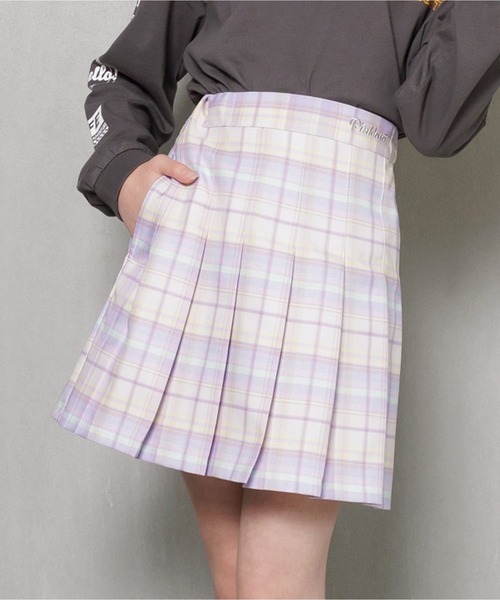 PINKHUNT（ピンクハント）の「PINKHUNT ピンクハント プリーツ スカート 0549K（スカート・キッズ・アッシュグレー/ブルー/ベビーピンク/ネイビー/パープル/グリーン・120cm/140cm/150cm/160cm/130cm）」の2枚目の写真