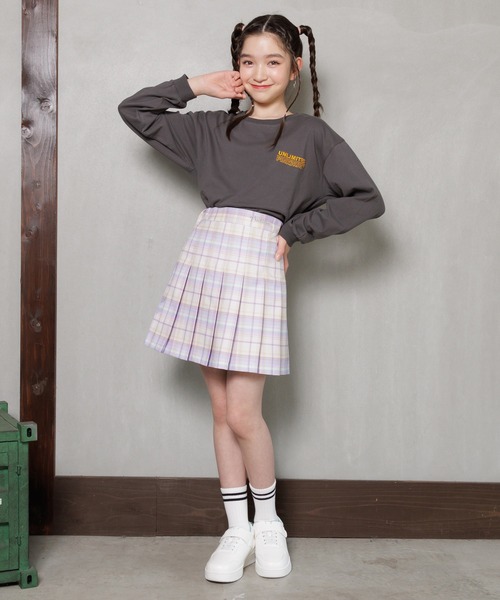 PINKHUNT（ピンクハント）の「PINKHUNT ピンクハント プリーツ スカート 0549K（スカート・キッズ・アッシュグレー/ブルー/ベビーピンク/ネイビー/パープル/グリーン・120cm/140cm/150cm/160cm/130cm）」の15枚目の写真