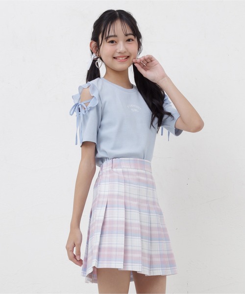 PINKHUNT（ピンクハント）の「PINKHUNT ピンクハント プリーツ スカート 0549K（スカート・キッズ・アッシュグレー/ブルー/ベビーピンク/ネイビー/パープル/グリーン・120cm/140cm/150cm/160cm/130cm）」の10枚目の写真