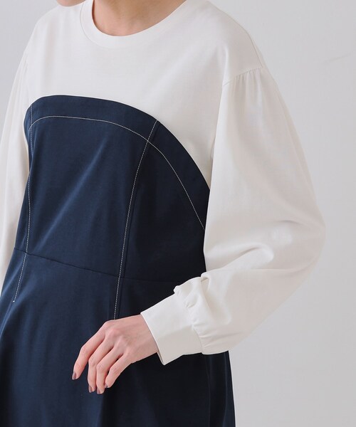 セール】ビスチェドッキングワンピース【洗濯機洗い可】（ワンピース