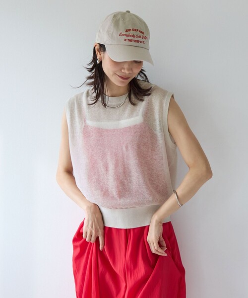 green label relaxing（グリーンレーベルリラクシング）の「シアーエアトップス -ウォッシャブル-（ニット/セーター・レディース・ターコイズブルー/ナチュラル/ブラウン/ブラック・FREE）」の19枚目の写真