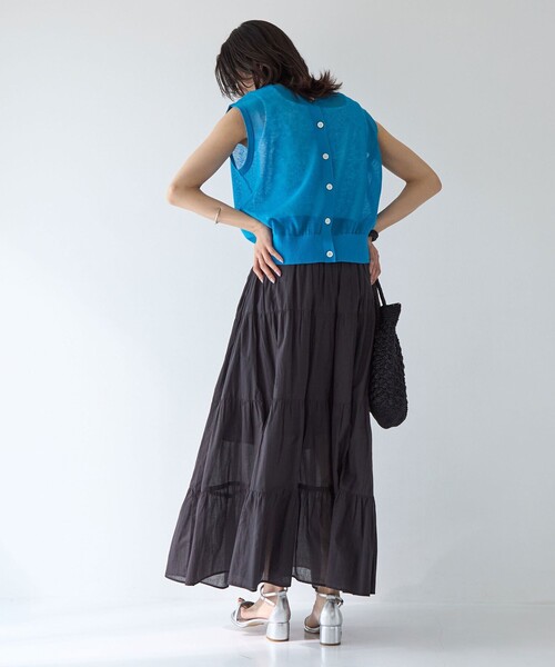 green label relaxing（グリーンレーベルリラクシング）の「シアーエアトップス -ウォッシャブル-（ニット/セーター・レディース・ターコイズブルー/ナチュラル/ブラウン/ブラック・FREE）」の9枚目の写真