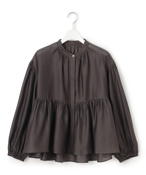 23区（ニジュウサンク）の「【WEB&一部店舗限定カラーあり】ソフトオーガンジー ボリューム ブラウス（シャツ/ブラウス・レディース・ブラック系/イエロー系/ベージュ系/ダークブラウン系・38）」の18枚目の写真