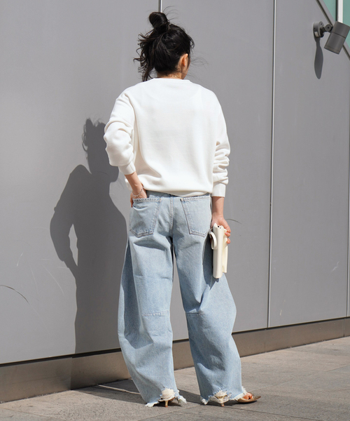 AP STUDIO（エーピーストゥディオ）の「カルテットクルーネックニット（ニット/セーター・レディース・ブラック/ホワイト・FREE）」の7枚目の写真