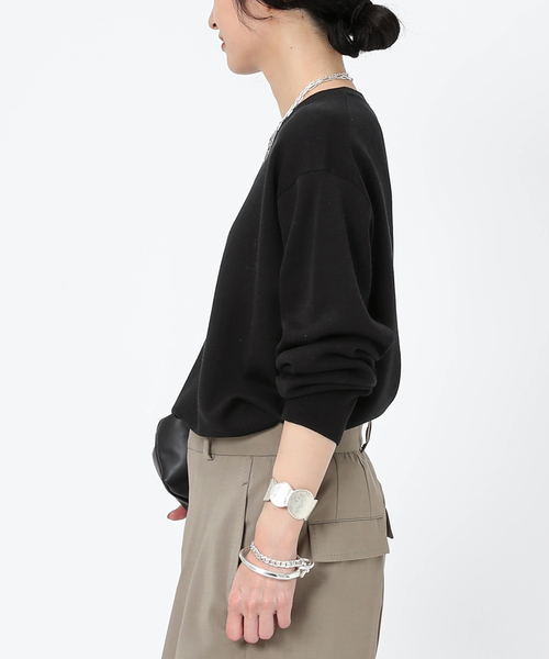 AP STUDIO（エーピーストゥディオ）の「カルテットクルーネックニット（ニット/セーター・レディース・ブラック/ホワイト・FREE）」の8枚目の写真