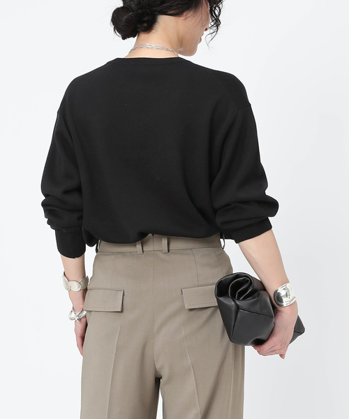 AP STUDIO（エーピーストゥディオ）の「カルテットクルーネックニット（ニット/セーター・レディース・ブラック/ホワイト・FREE）」の9枚目の写真