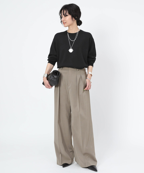 AP STUDIO（エーピーストゥディオ）の「カルテットクルーネックニット（ニット/セーター・レディース・ブラック/ホワイト・FREE）」の10枚目の写真