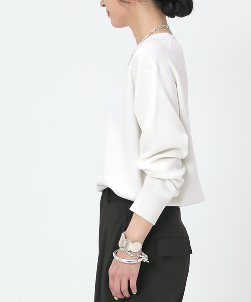 AP STUDIO（エーピーストゥディオ）の「カルテットクルーネックニット（ニット/セーター・レディース・ブラック/ホワイト・FREE）」の14枚目の写真