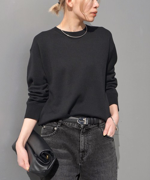 AP STUDIO（エーピーストゥディオ）の「カルテットクルーネックニット（ニット/セーター・レディース・ブラック/ホワイト・FREE）」の19枚目の写真