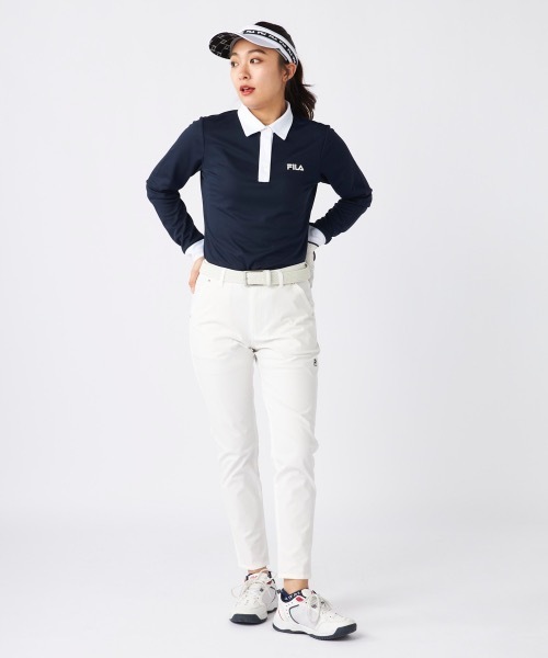 ⬜︎FILA GOLF ホワイト プリーツ入り チノパン セール】【FILA GOLF/フィラゴルフ】レディースライトテーパード
