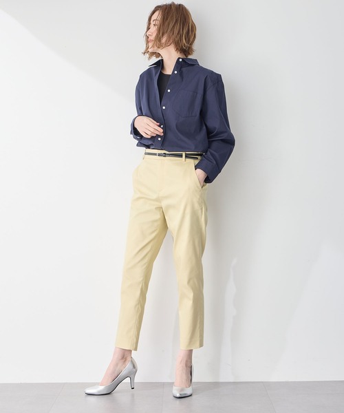 Petit Honfleur(プチオンフルール)の「ストレッチテーパードパンツ(スラックス・レディース・グリーン/ベージュ/イエロー/ネイビー・M/L)」の21枚目の写真