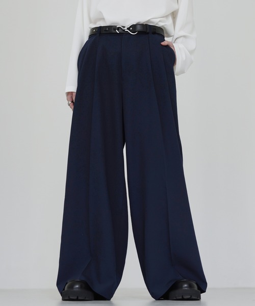 SOCCE（ソーシー）の「エバークリース2タックセンタープレスTRワイドフレアスラックス（スラックス・メンズ・チャコール/ストライプ/ブラック/オフホワイト/ネイビー・S/M/L/XL）」の22枚目の写真