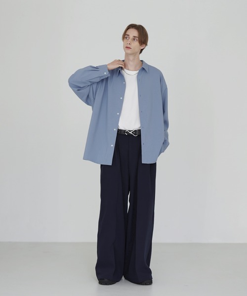 エバークリース2タックセンタープレスワイドフレアスラックス