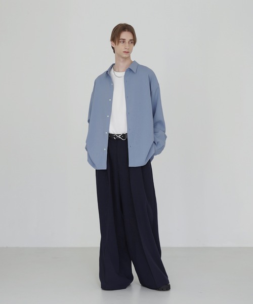 エバークリース2タックセンタープレスTRワイドフレアスラックス