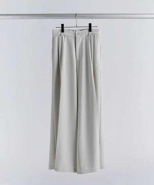 SOCCE（ソーシー）の「エバークリース2タックセンタープレスTRワイドフレアスラックス（スラックス・メンズ・チャコール/ストライプ/ブラック/オフホワイト/ネイビー・S/M/L/XL）」の6枚目の写真